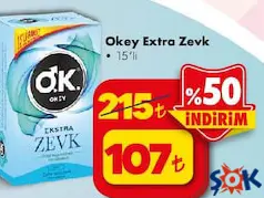 OKEY EXTRA ZEVK CONDOM/PREZERVATİF 15'Lİ OKEY EXTRA ZEVK CONDOM/PREZERVATİF 15'Lİ